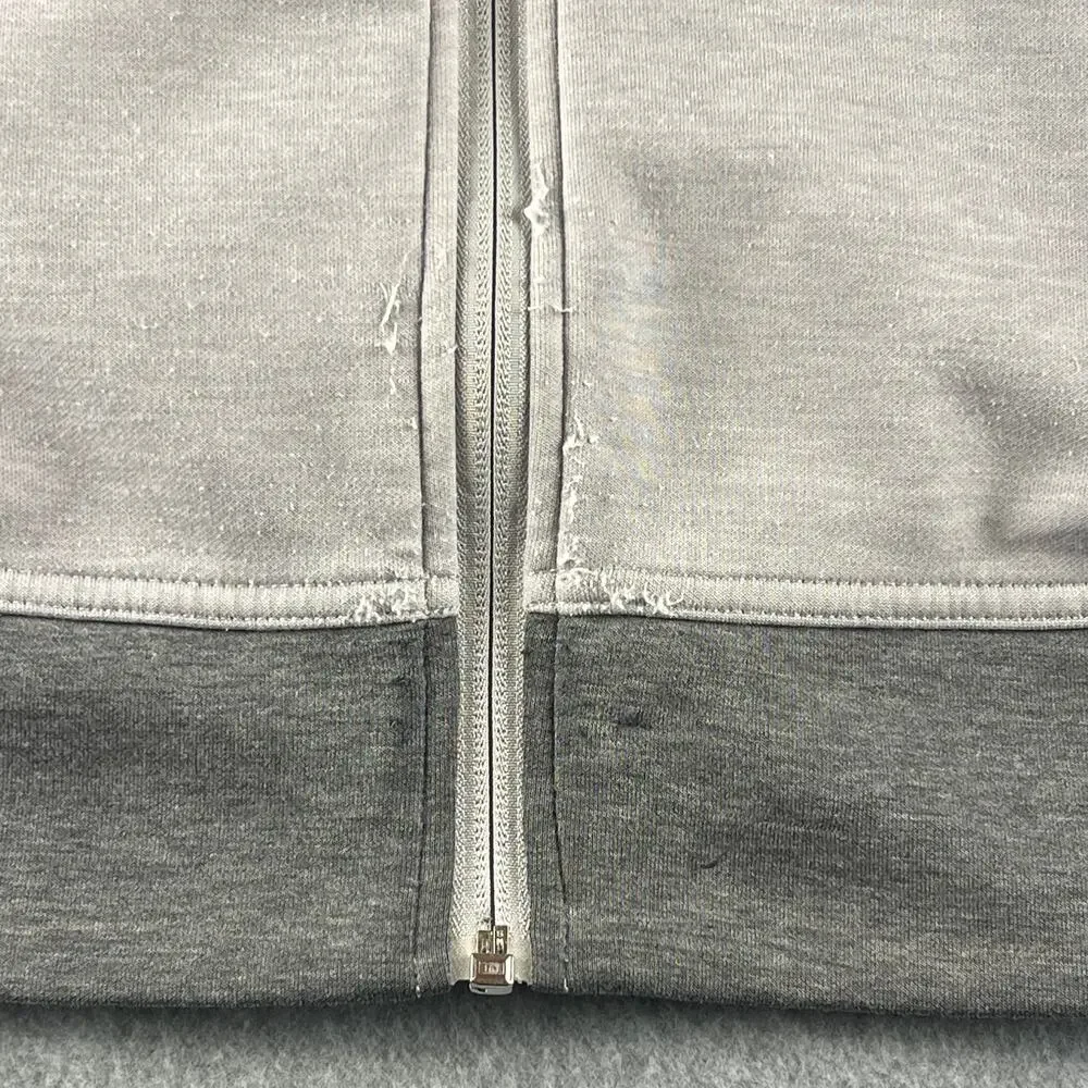 The North Face light gray and charcoal full zip hoodie